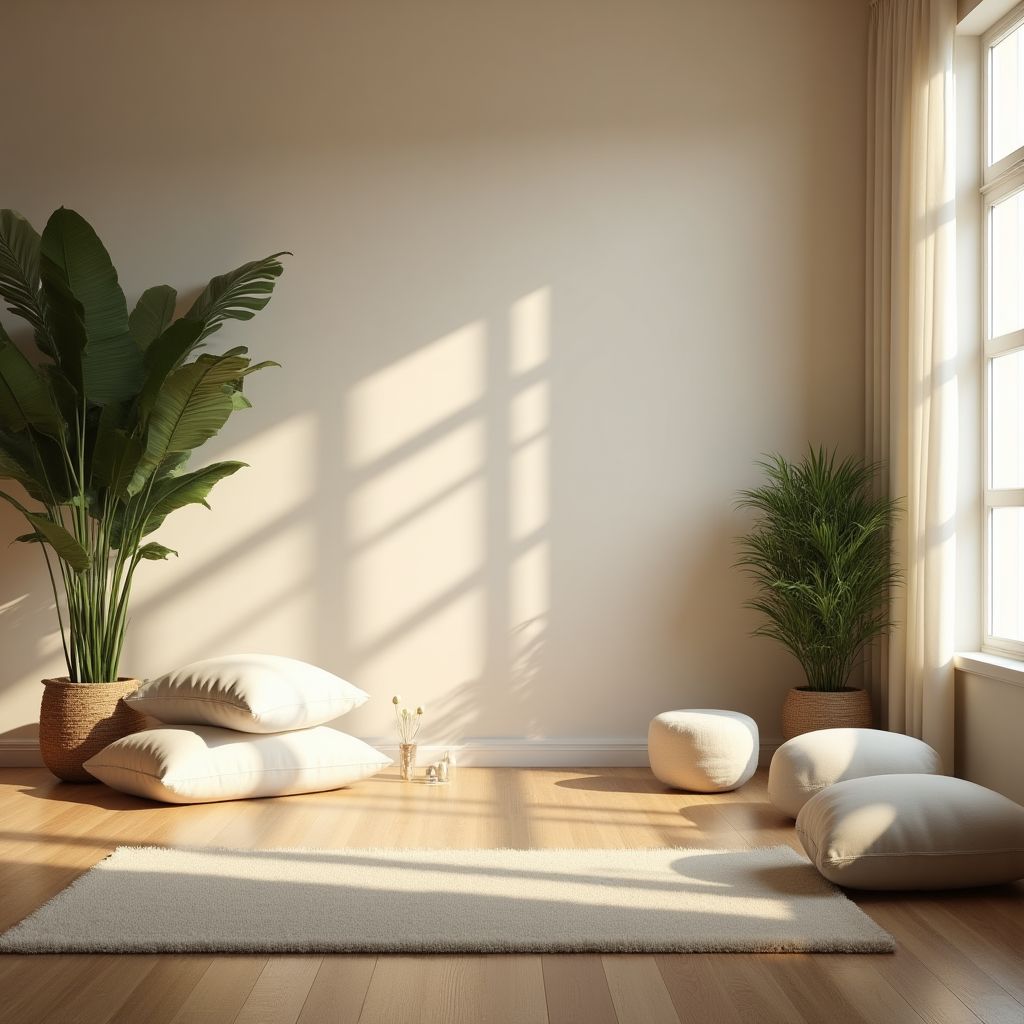 Sala de meditație MindPath cu atmosferă liniștitoare